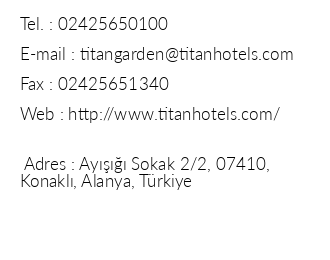 Hotel Titan Select iletiim bilgileri